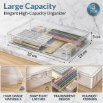 Klick n shop Plastic File Organizer Box (Pack of 3) | Clear A4 Document Storage Case with Secure Lid | Office File Holder for Papers, Certificates & Records - Image 7
