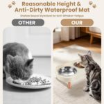 Elevated Cat Feeder Bowl, Anti-Choking Raised Cat Food and Water Bowl with Wooden Stand, Pet Feeding and Drinking Supplies for Small and Medium Sized Dogs (Cat Bowls-White) - Image 8