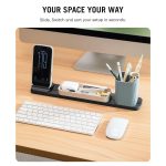DailyObjects Bar Desk Organizer for Office Desk & Study Table | Premium Aluminium Base Tray with Pen Stand | Phone Stand & Multipurpose Workspace Storage - (Slate) - Image 2