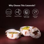 SELVEL Elegance Casserole | Advanced PU Insulation | Elegant Design Hot Pot | Hot Case Keeps Food Hot & Fresh for Hours | Serve Chapati, roti, Biryani and More (Royal Ceramica, Set Of 2 (1200 Ml & 700 Ml)) - Image 5