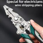 JJ Brothers 8 in 1 Wire Stripper Tool | Multi-Function Electrician Pliers | Wire Cutting, Stripping, Crimping Tool | Foldable Heavy Duty Steel Tool for Electrical Work (8 Inch) - Image 7