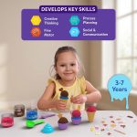 Skillmatics Sandeezy Pretend Play Ice Cream Parlour Set – Sand Playset with Moulds, Tools & Toppings, Sensory Toy for Kids, Non-Toxic, Mess-Free, Creative Indoor Activity Ages 3, 4, 5, 6, 7 | Sensory Toy with Moulds, Tools & Toppings for Kids, Non-Toxic, Indoor Activity, Screen-Free Gift for Ages 3, 4, 5, 6, 7 - Image 7