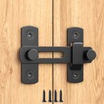 Stainless Steel Flip Latch Door Lock, Black | Sliding Barn Door Lock, Safety Gate Latch, For Garden, Bathroom, Garage, Coop, Closet, Cabinet & Window