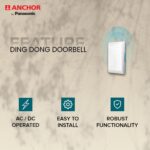 Anchor by Panasonic Ding Dong Doorbell | Calling Bell for Home | Door Bell for Office, School (22664) - Image 2