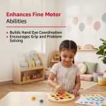 Amazon Brand – Jam & Honey Bear Face Montessori Shape Matching Puzzle | Wooden Educational Toy | Color & Shape Learning | Non-Toxic | BIS Approved | 16 Pieces | 3+ Years - Image 5