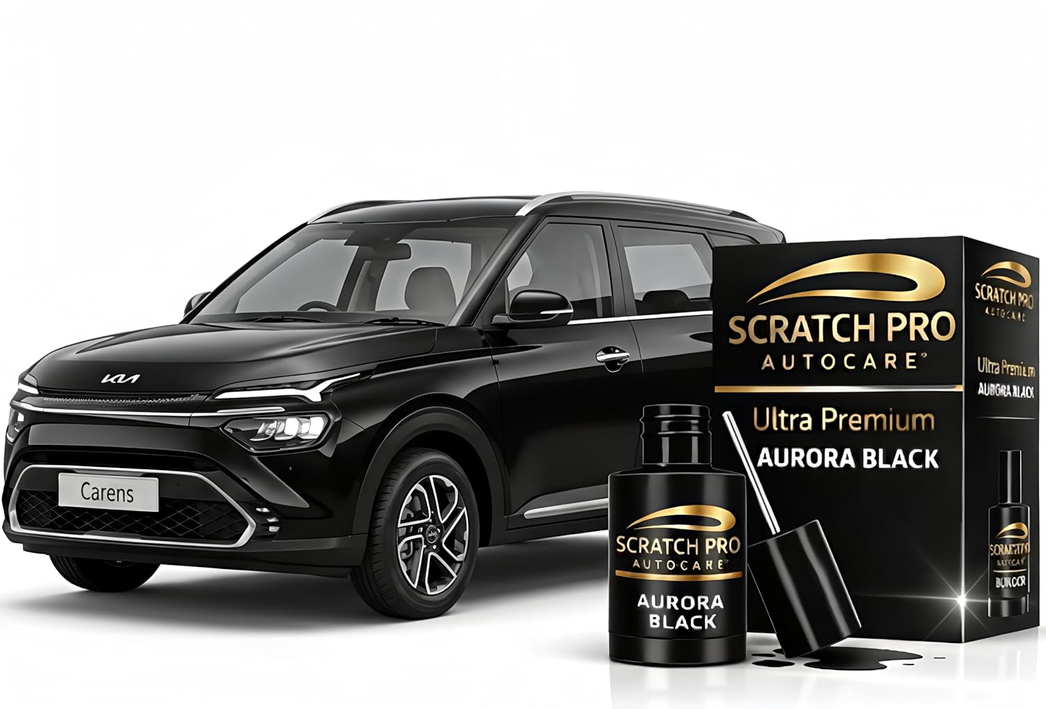 71ggtEmSiKL._SL1500_.jpg KIA Carens touch up paint colours | 2K Paint Technology | Exact Color Match | Car Scratch Repair Paint | Automotive Touch Up Paint | Quick Dry | 12ml (Aurora Black Pearl (ABP)) - Image 1