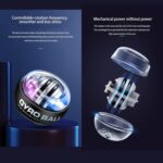 Gyro Ball for Wrist Training Hand Grip Strengthener Portable Self-Starting Wrist ball Hand Power Building Muscle Exercising Fitness Equipment Accessories(1pc Black) - Image 3