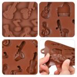 Musical Instrument Silicone Chocolate Mold Guitar Violin Flute Candy Moulds Ice Cube Fudge Chocolate DIY Jelly Gummy Cupcake Topper Birthday Theme Cake Decoration Fondant Cake Decorating Tools - Image 4