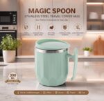 MAGIC SPOON Stainless Steel Travel Coffee Mug with Sipper Lid & Handle, Insulated Tea Cup, BPA-Free Double Wall Tumbler for Hot-Cold Beverages, Office, Home, Car- PISTA-BROWN, (Combo Pack (300ml X 2)) - Image 2