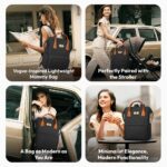 StarAndDaisy Diaper Backpack For Mothers For Travel/Diaper Bags For Mom With Multi Compartments, Insulated Bottle Pockets, Waterproof, Ultra Soft Oxford Fabric, 24Lt Capacity - Black - Image 9