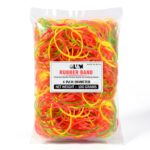 GLUN® 4 Inch Multicolour Rubber Band 150 Gram Pack, Fluorescent Multicolour, Strong & Stretchable for Home, Office & Kitchen Use