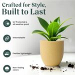 YUCCABE ITALIA FOXB PCUP 10 INCH Pots for Plants Durable Polymers Lightweight Indoor Outdoor Flower Pot Gamla Tree Planter Container Planters for Living Room, Balcony, Garden, Office (Beige, 10 Inch) - Image 5