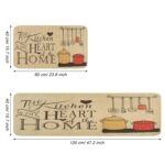 comfoyar Kitchen Rugs Set, 2 Pieces Kitchenware Style Non Slip Kitchen Mat, Easy to Clean Comfort Standing Mats for Kitchen, Home, Office, Laundry (16"x24" + 16"x47") - Image 2
