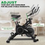 PowerMax Fitness BS-125 Spin Exercise Bike For Home Use,16Mm 6Kg Flywheel,Max User Weight 130Kg,LCD Display,2Pc Crank,Heart Rate Sensor,Knob Braking,Adjustable Foot Strap And Seat,Ipad Holder,Black - Image 7