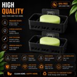 OBIXO Bathroom Organiser Without Drill Self Adhesive Bathroom Shelf/Bathroom Stand for Wall/Bathroom Accessories Set Shampoo Holder, Shop Stand (2-Shelf -2shop Black) - Image 9