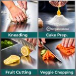 OrganizeMee Stainless Steel Chopping Board Large for Kitchen - Premium Cutting Board Vegetable and Fruit Cutter Chopper, Heavy-Duty Metal Chopping Board, Big Size Pad (36 cm X 25 cm) - Image 6