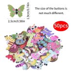 Cartoon Buttons Wooden Animal Button, 50 Pcs Mixed Color Craft Button, Animal Shaped Sewing Buttons for DIY Handmade Arts Knitting Decoration - Image 2