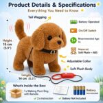 Remote Control Walking Dog Toy Interactive Battery Operated Puppy Plush Soft Moving Tail Electronic Pet Toy for Kids Boys Girls Educational Fun Gift - Image 3