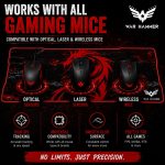 WAR HAMMER GX1050 Extended Size Gaming Mouse Pad| Stitched Edges| Non-Slip Rubber Base|Computer Laptop|Keyboard Mouse Pad for Office & Home (Extended XL, Red/VRR) - Image 3