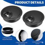 Prince Eleven Desk Grommet for Wire Organizer | Stainless Steel Desk Cord Cable Hole Cover | Computer Cable Manager, Metal Cover for Desk Wire Organization, PC Desk Cables Grommet for Office (Black) - Image 7