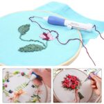 SHIVOM Punch Needle Kit for Beginners | Adjustable Embroidery Punch Pen with 3 Needle Sizes & 2 Threaders | DIY Embroidery, Sewing, Knitting & Rug Punch Tool (Felting Punch Needle Pen Blue) - Image 7
