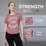 CHKOKKO Womens Stylish Activewear Quick Dry Lightweight Breathable Printed Round Neck Half Sleeve Regular Fit Gym T Shirt for Sports Yoga and Training - Image 3