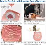 Silicon pet [dog+cat] bathing hand gloves + Pet Grooming Bath Brush Silicone Dog Shampoo Brush, Brush Hair Fur Grooming Cleaning Brush Soft Shampoo Dispenser Multicolour Pet Grooming Accessories. Pair of silicone gloves and silicone brush used for better grooming experience of pets - Image 3