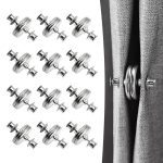 12 Pairs Curtain Magnets, Magnetic Curtain Clips Closure No Sewing Prevent Light Leaking, Closed Curtains Closure Button Buckle Curtains Holder Clips for Home Bedroom Office Draperies