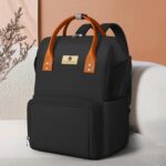 StarAndDaisy Diaper Backpack For Mothers For Travel/Diaper Bags For Mom With Multi Compartments, Insulated Bottle Pockets, Waterproof, Ultra Soft Oxford Fabric, 24Lt Capacity - Black - Image 2