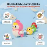 Chicken Wind-Up Toy for Kids, Swinging Magnetic Hen with Chicks, Crawling Clockwork Walking Animal Toy, Educational Interactive Preschool Toddler Toy for Boys & Girls, Multicolor - Image 4