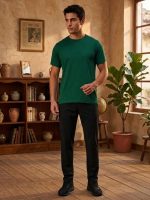 Lux Cozi Men's Cotton Solid Round Neck Regular Fit Half Sleeve T-Shirt | Tshirt for Men | Plain-Regular Fit - Image 7
