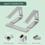 RUBOXA Ergonomic Laptop Stand for Desk - Elevated Computer Stand With Nonslip Tabs - Prevents Shoulder, Back and Neck Pain and Overheating (Silver) - Image 5