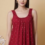 Printed Nighty Slip Gown for Women - 100% Cotton Combed Hosiery, Sleeveless Solid Pattern Maxi Length Nightwear, Soft Fabric.Combo (Pack of 2) - Image 6
