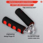 Boldfit Hand Grip Strengthener with Foam Handle, Hand Gripper for Men & Women for Gym Workout Hand Exercise Equipment to Use in Home for Forearm Exercise, Finger Exercise Power Gripper Red-Black - Image 6