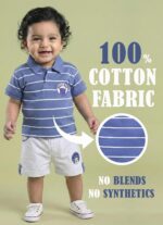 Pure Cotton Collared T-Shirt and Half Pant Set for Kids - Image 2