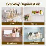 2Pcs Transparent Acrylic Bathroom Shelf for Wall | Multipurpose Self Adhesive Storage Rack for Shampoo, Soap, Cosmetics & Kitchen Accessories | Strong Waterproof Wall Organizer - Image 3