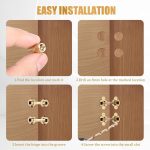 NIHUIFDPY 10 Pcs 8mm Hidden Brass Barrel Hinges, 180 Degree Concealed Invisible Hinge with Screws for Small Wooden Jewelry Box, DIY Crafts and Mini Furniture Hardware - Image 6
