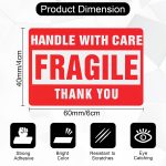 GLUN® Fragile Stickers Roll 60x40 mm, Paper Care Warning Stickers 300 Labels, Strong Adhesive Red Fragile Labels with for Shipping Packing of Goods and Moving - Image 5