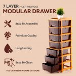 7XL Plastic Modular Drawer System for Home, Office, Hospital, Parlor, School, Doctors, Home and Kids, Product Dimension When Asembeled (30Cmx37Cmx105Cm) (Chocolate Brown, 7XL) - Image 7