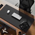 V-CUBE Designs Premium Vegan Leather Desk Mat 90X45cm 2.4mm Thick&Padded|Laptop Mat/Extended Mouse Pad/Stitched, Reversible, Sturdy Deskspread | High Tear/Peel Strength|Anti-Slip,Splash-Proof| Black - Image 5