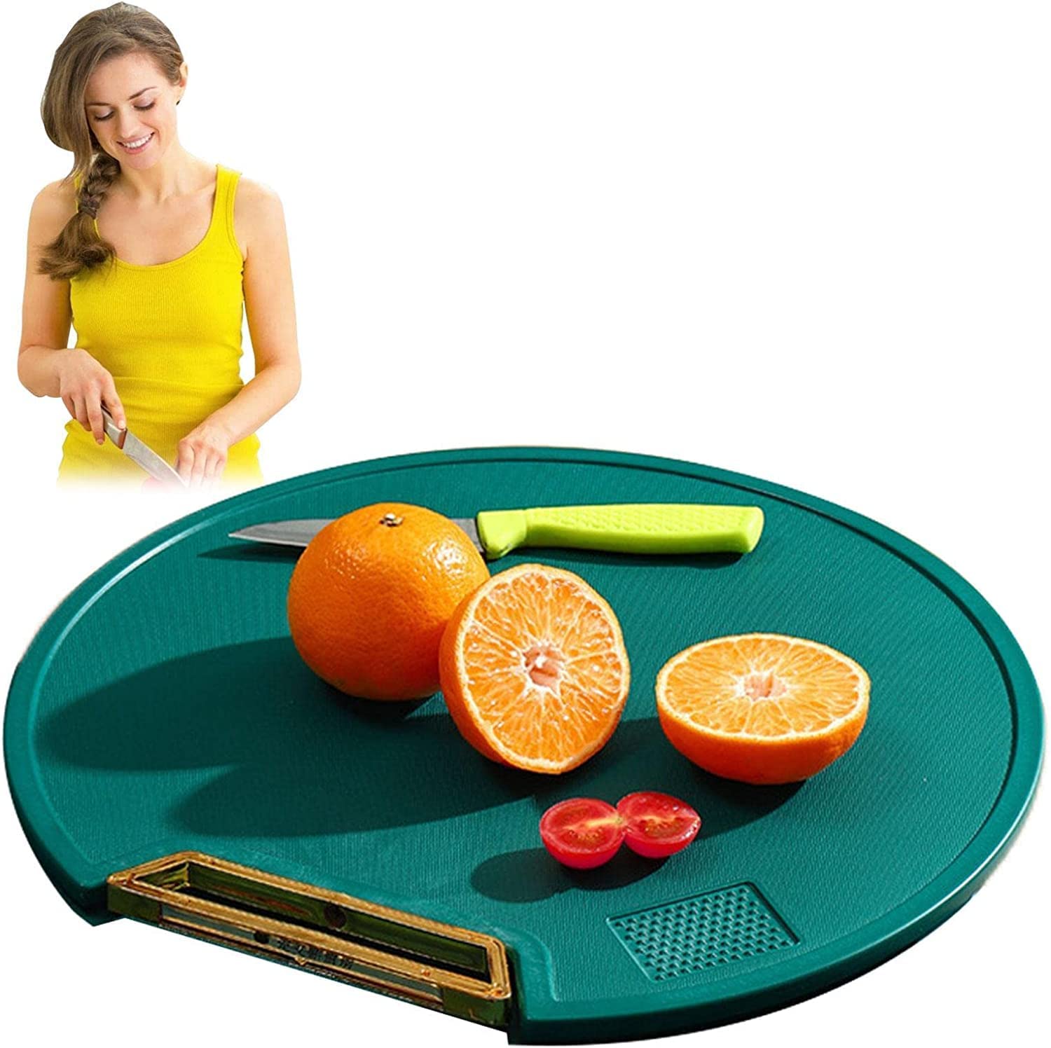 71jb6VlDpGL._SL1500_.jpg Circle Double-Sided Chopping Board Antibacterial Chopping Block Thickened Kitchenware Durable Round Cutting Serving Chopping Board Block - Image 1