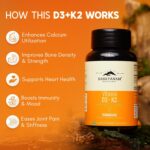Rasayanam Vitamin D3 K2(MK-7) | 100% Vegan Vitamin D3 | Superior K2(MK-7) from Balchem, USA | For Calcium Utilization, Bone Strength & Heart Health | D3 Supplement For Immunity | 120 Veg Tablets - Image 6