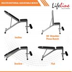 Life Line LB 311 Adjustable Gym Bench for Home | 8-Levels Flat, Incline & Decline Workout Bench with Leg Support | Full Body Strength Training Bench Press for Home Gym | Free Installation Assistance - Image 6