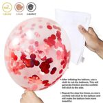 Party Propz Red Confetti Balloons For Birthday - Set of 15 Pcs (12 inch) Christmas Decoration | Giant Confetti Balloons For Decoration | Red Balloon For Decoration Birthday (Latex) - Image 3