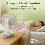 Portronics Airloop Portable & Rechargeable Desk Fan with Automatic 92° Oscillation, 6.1 Inch Blade, BLDC Motor, 90° Tilt, 3 Speeds, 4000mAh Battery, Type-C Charging, Low Noise, for Home & Office Use - Image 9