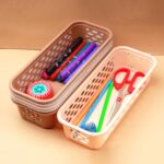 Organizer Tray Office Drawer Dividers Storage Bins Multipurpose Desk for Makeup, Kitchen, Office, Bathroom, Bedroom Dreassing, Basket Rack MultiColor(23*8*5 CM) Pack Of 6 (Brown 6pcs) - Image 2