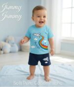 Baby Clothing Set for Boys & Girls Pack of 3 – Pure Cotton T-Shirt & Shorts Summer Dress Combo for Infants & Toddlers Soft Breathable Unisex Baby Clothes Size 0 upto 24 Months - Image 5