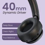 Portronics Muffs M7 Over Ear Headphone with USB-A & Type C 2.4Ghz Receiver, Detachable Boom Mic, Upto 50 Hours Playtime, Deep Bass, Bluetooth V5.4, 40mm Dynamics Driver, Type C Fast Charging(Black) - Image 4