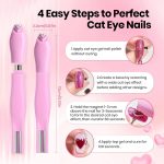 Bolt Bee 3-in-1 Magnetic Nail Art Pen Set, Cat Eye Gel Polish Magnet Tool with Heart, Round & Bar Tips, Professional Design Stick for DIY Manicure & Salon Use - Image 4
