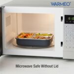 WARMEO BENTO Microwave-Safe Stainless Steel Lunchbox with 3 compartments,bpa Free,Perfect for Office, School, Travelling, 750ml-Grey - Image 3